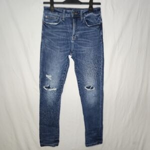 American Eagle Ladies Ne(x)t Level Flex Taper Denim Blue Jeans Size 28 X 32